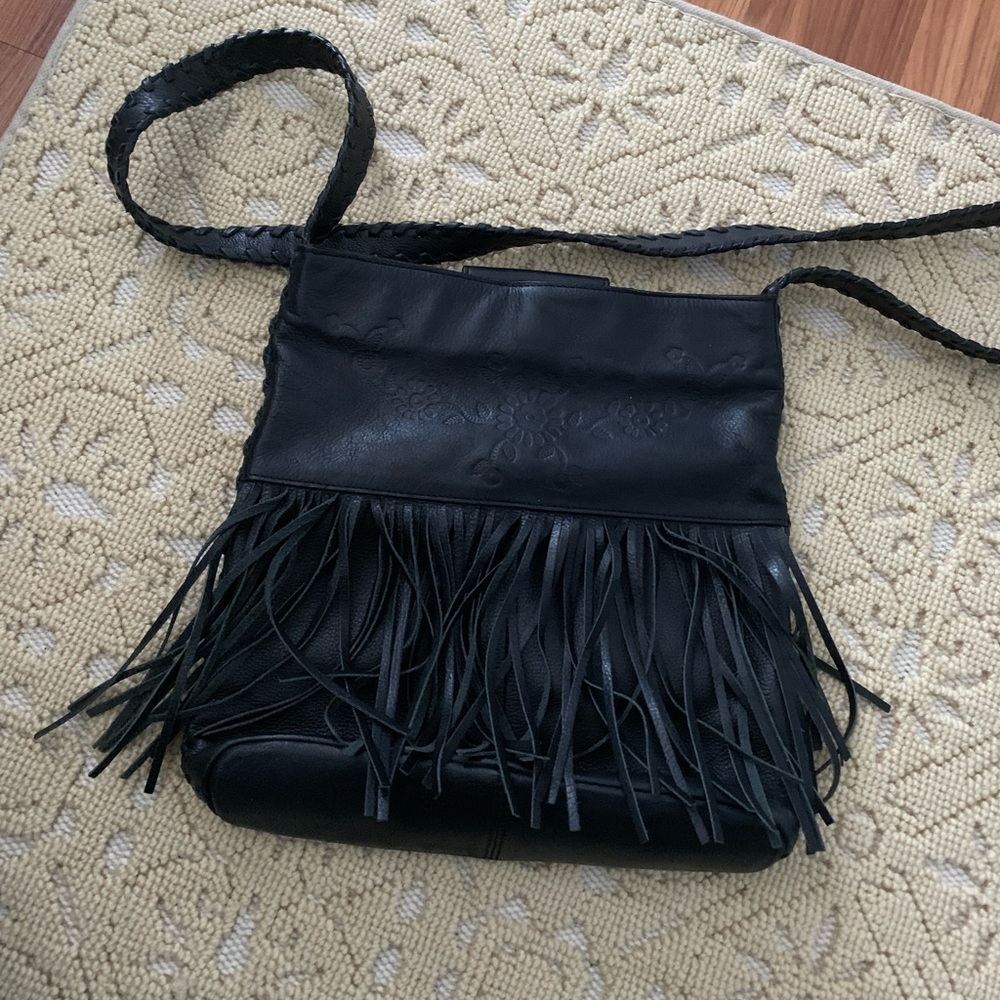 EUC Fossil Tooled Fringe Bag
